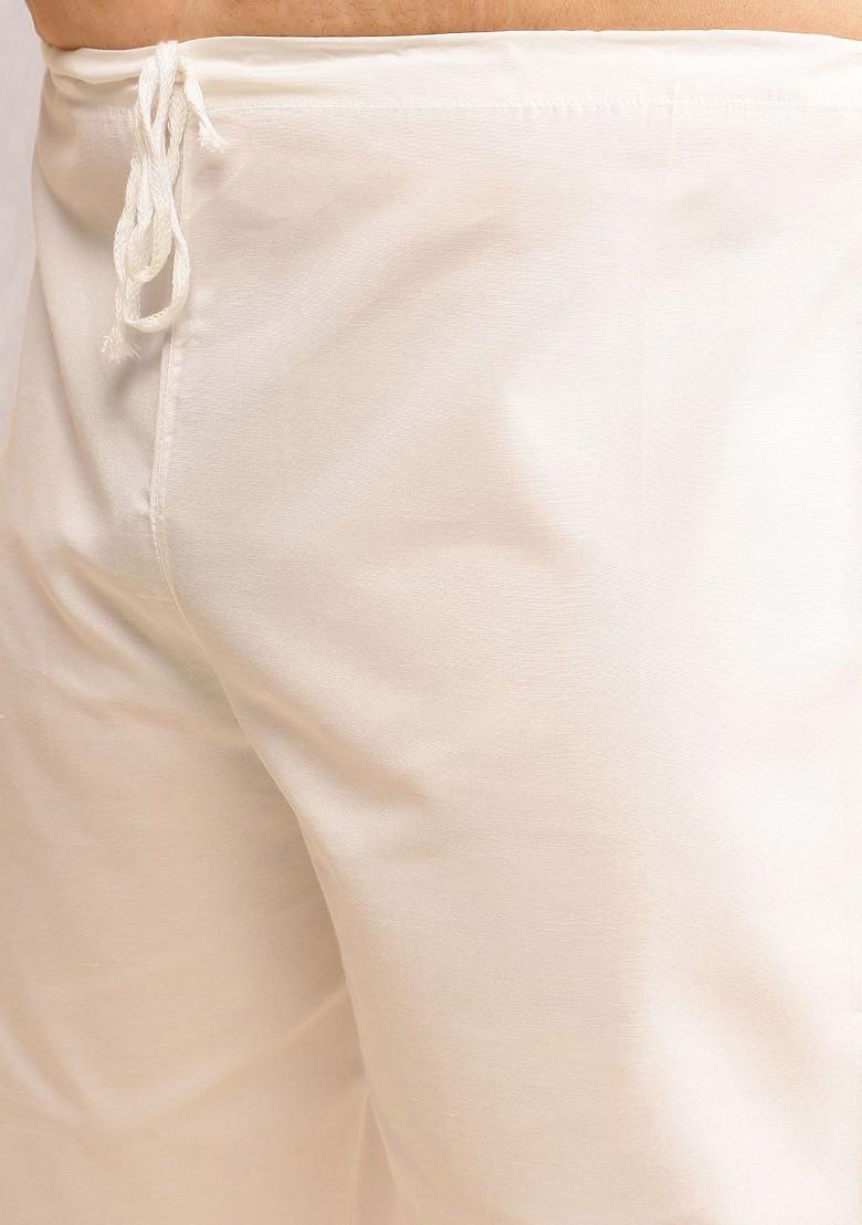 Blue Woven Silk Kurta Set For Men