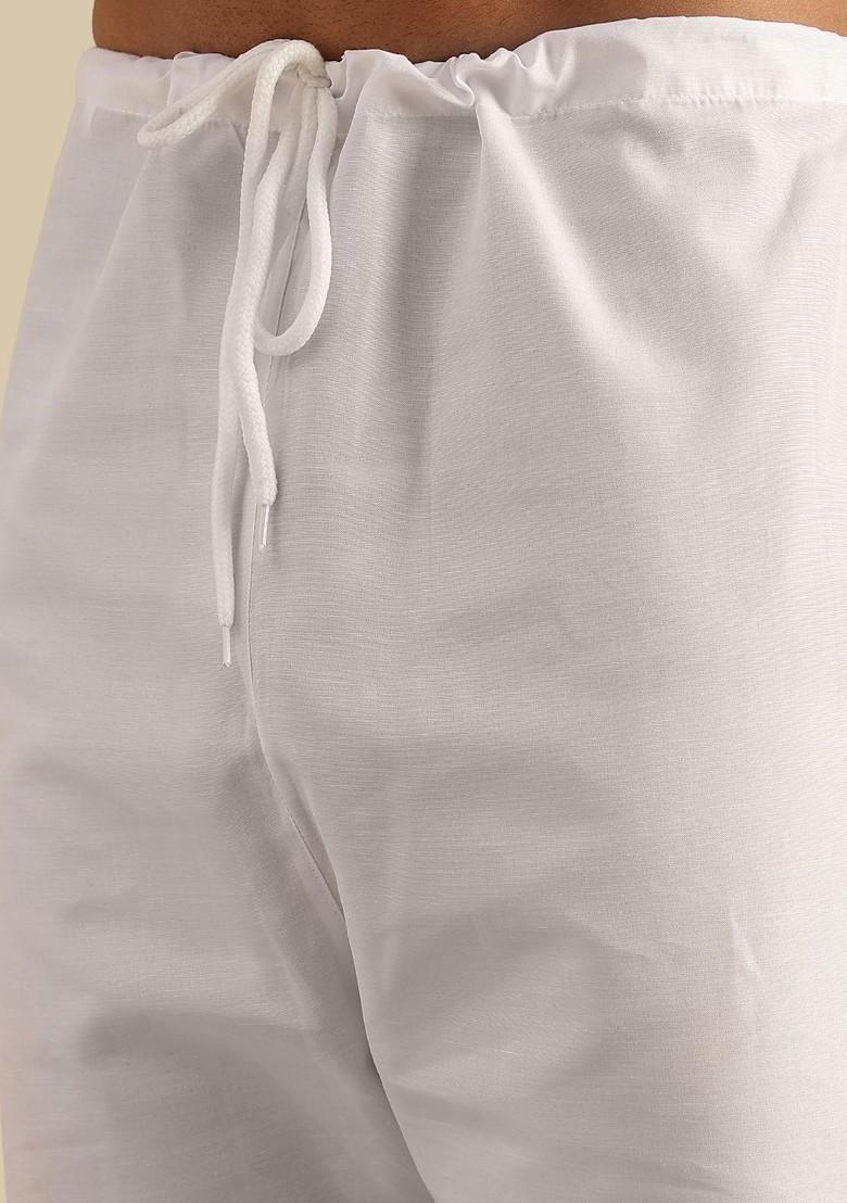 Peach Embroidered Poly Blend Kurta Set For Men