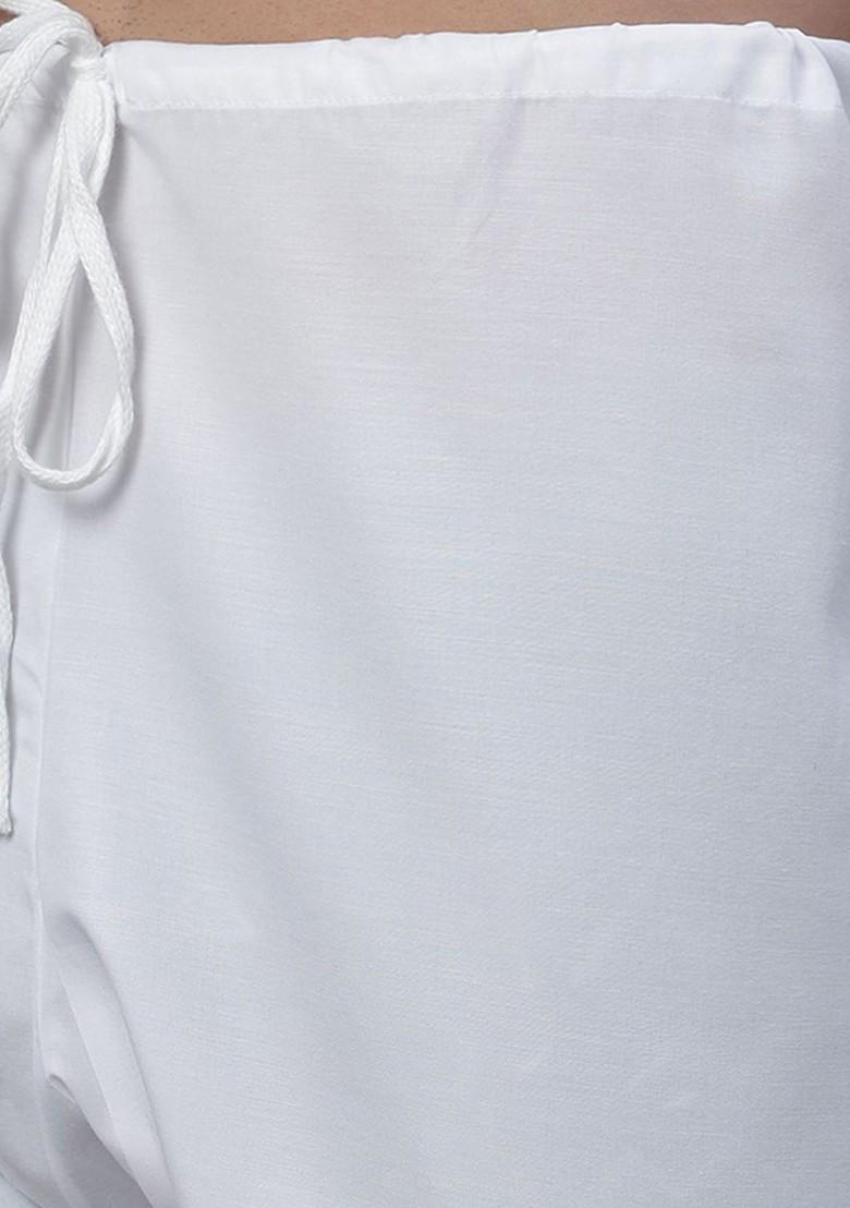 Black Thread Work Cotton Kurta Set For Men