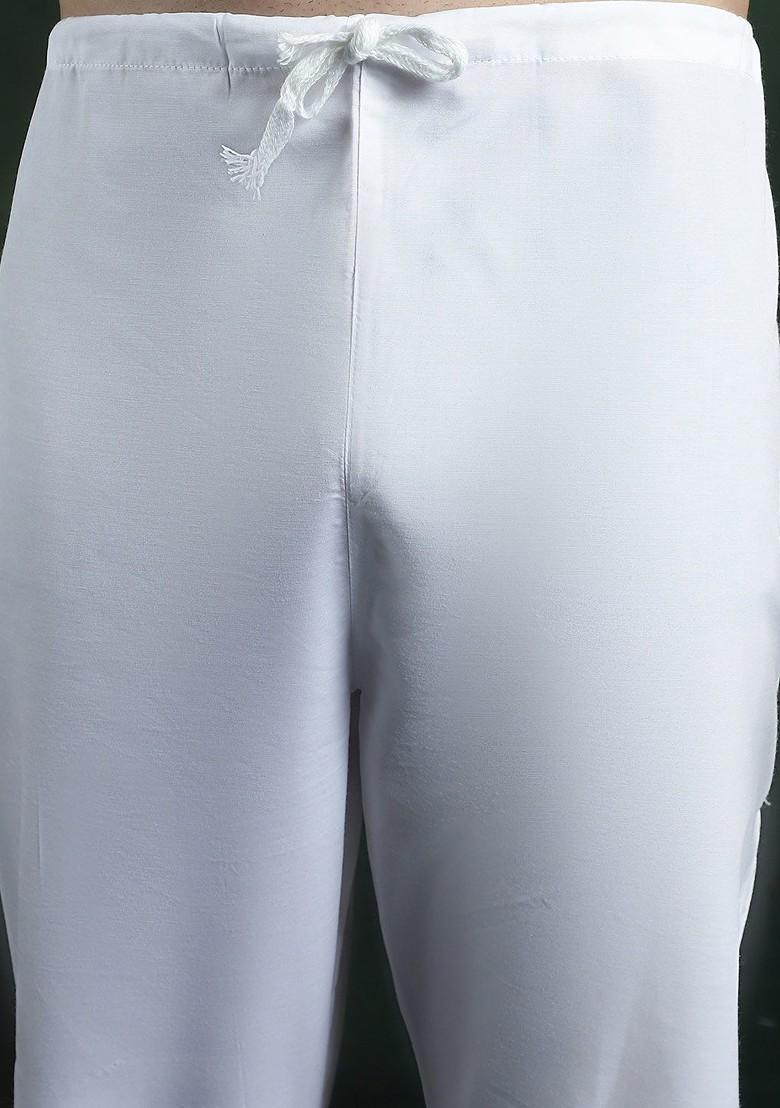 Black Thread Work Poly Blend Kurta Set For Men