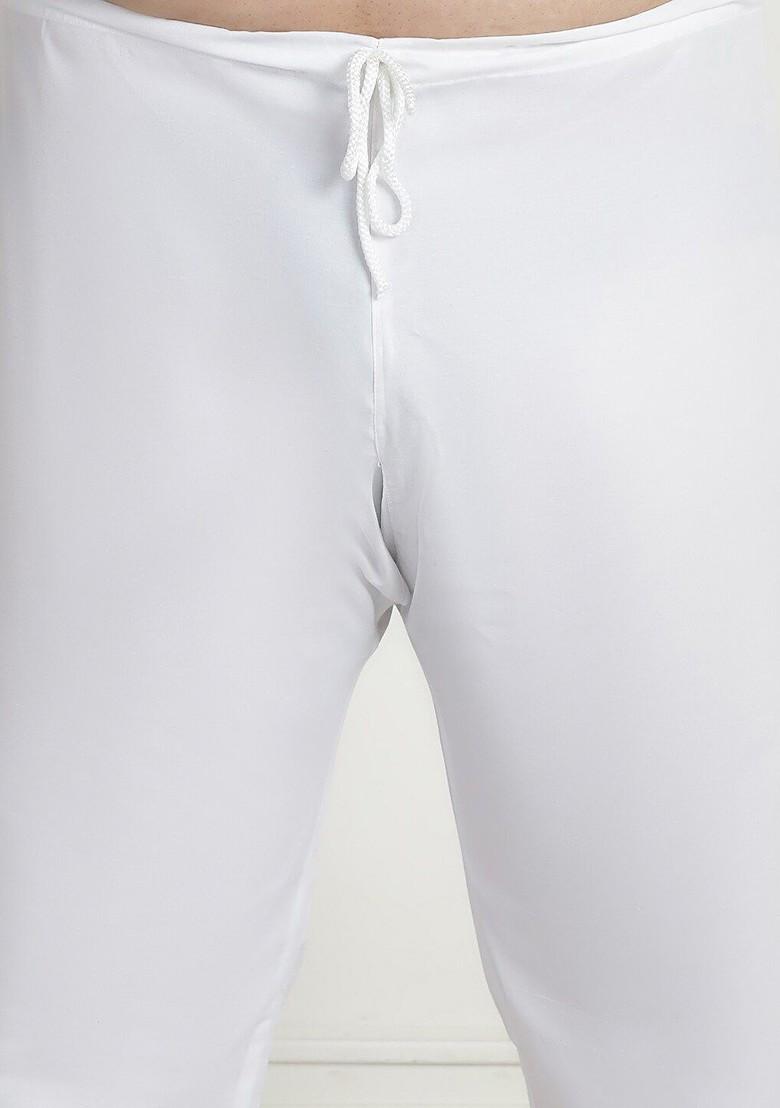 Navy Blue Ethnic Motifs Cotton Kurta Set For Men