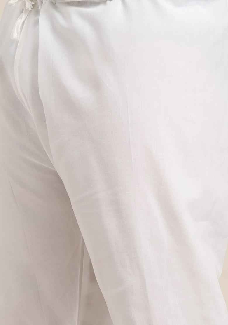 Olive Solid Cotton Kurta Set For Men