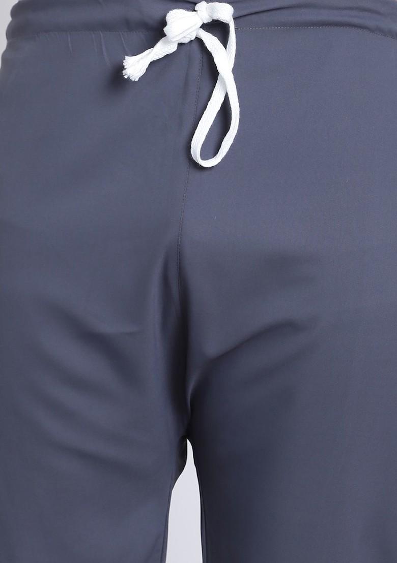 Blue Solid Poly Blend Kurta Set For Men