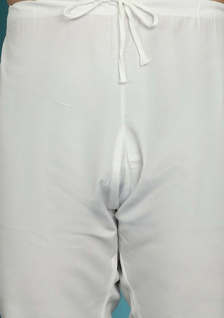 Beige Embroidered Cotton Kurta Set For Men - Indya