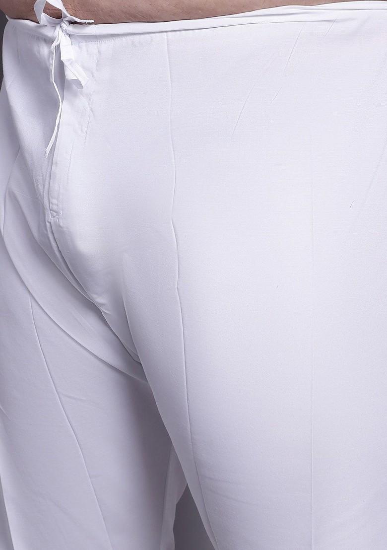 Yellow Embroidered Cotton Kurta Set For Men