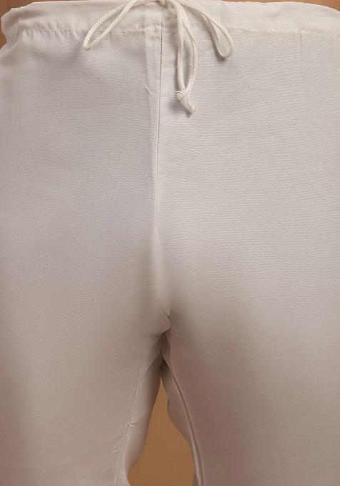 Maroon Embroidered Cotton Kurta Set For Men