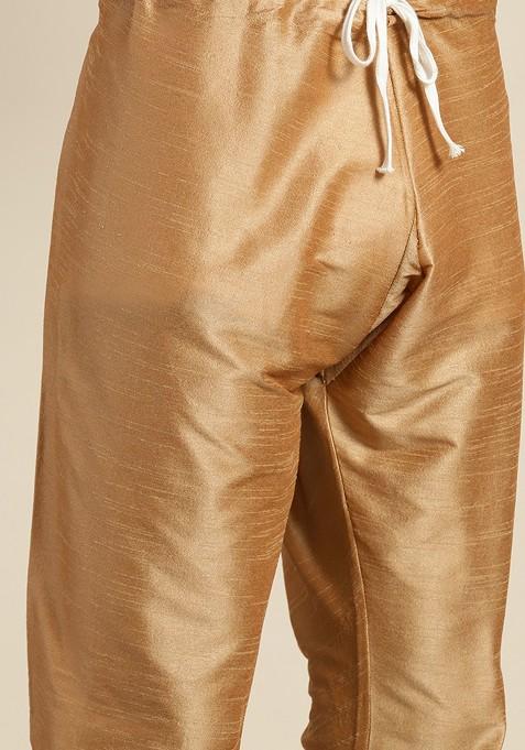 Sea Green Striped Poly Blend Kurta Set For Men