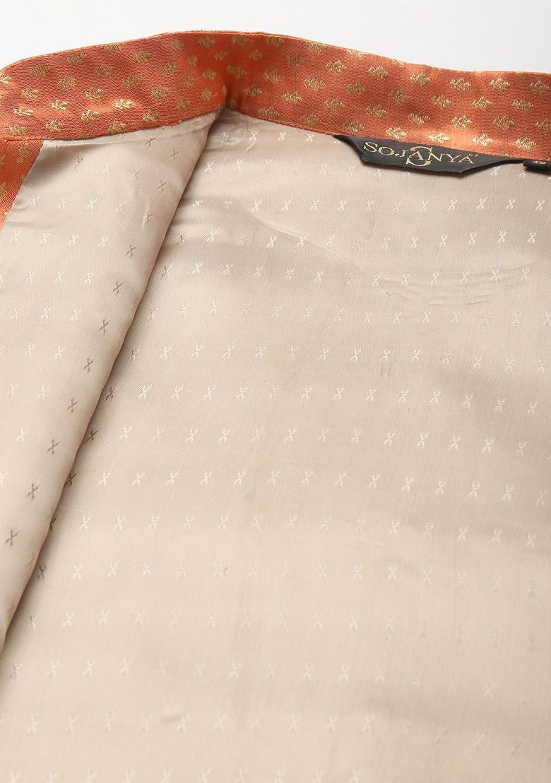 Black Mirror Work Poly Blend Kurta Set For Men