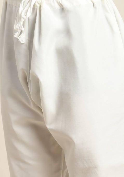 Black Mirror Work Poly Blend Kurta Set For Men