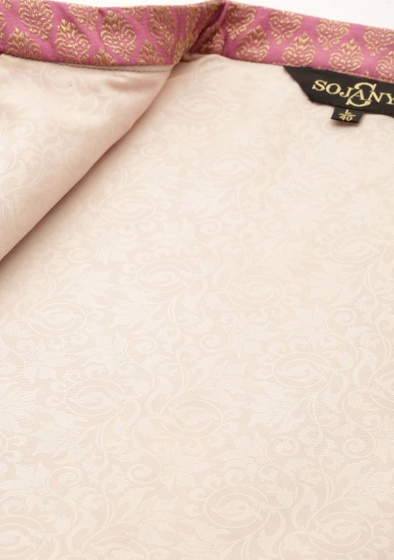 Sea Green Embroidered Poly Blend Kurta Set For Men