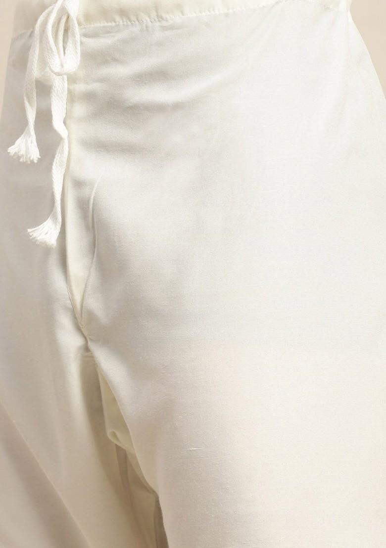 Red Solid Poly Blend Kurta Set For Men