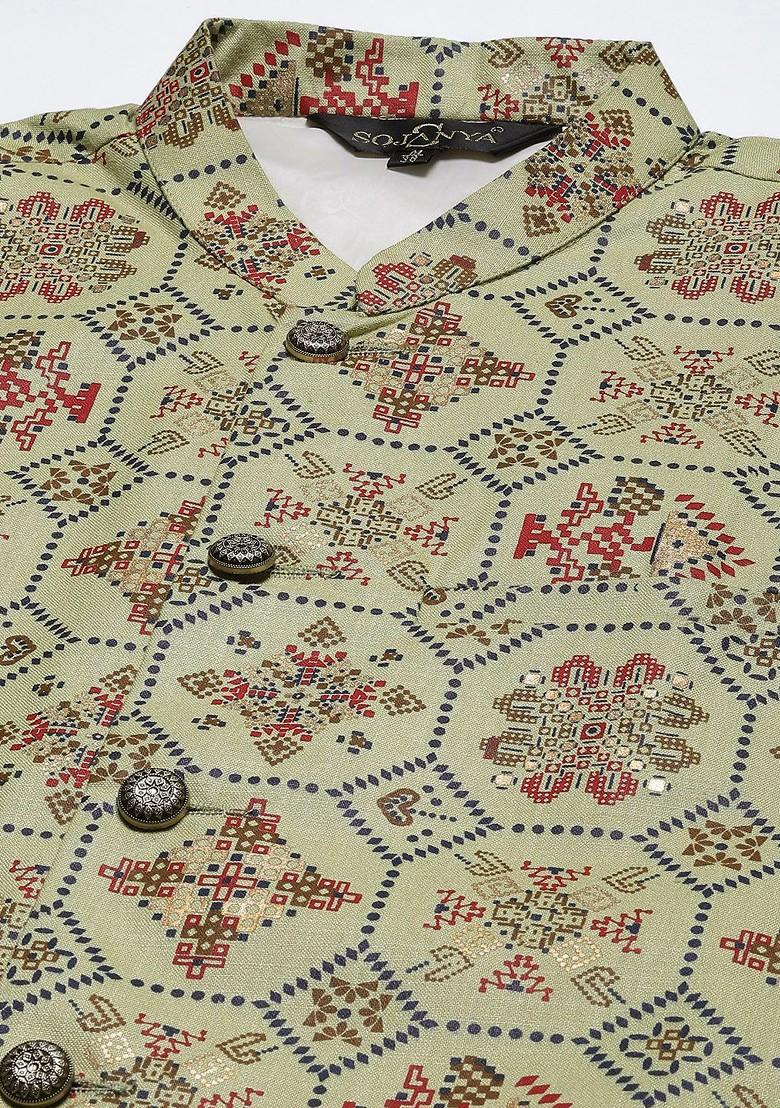 Black Solid Cotton Kurta Set For Men