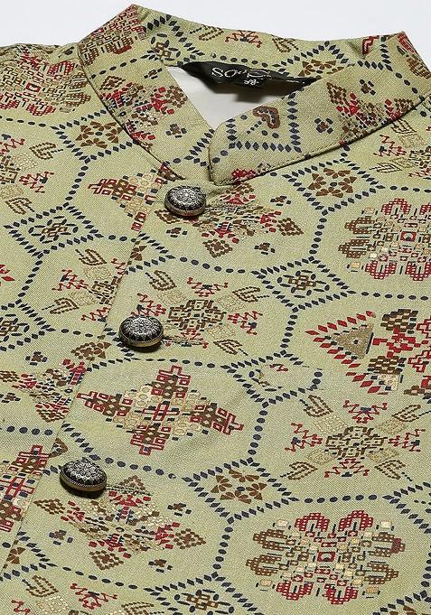 Navy Blue Solid Cotton Kurta Set For Men