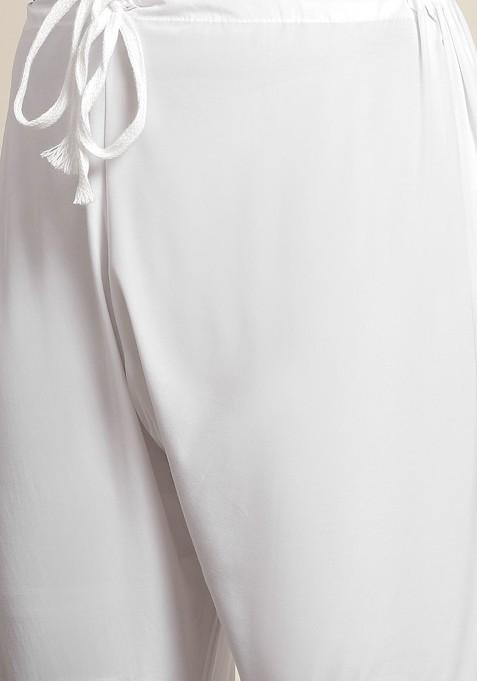 Navy Blue Solid Cotton Kurta Set For Men