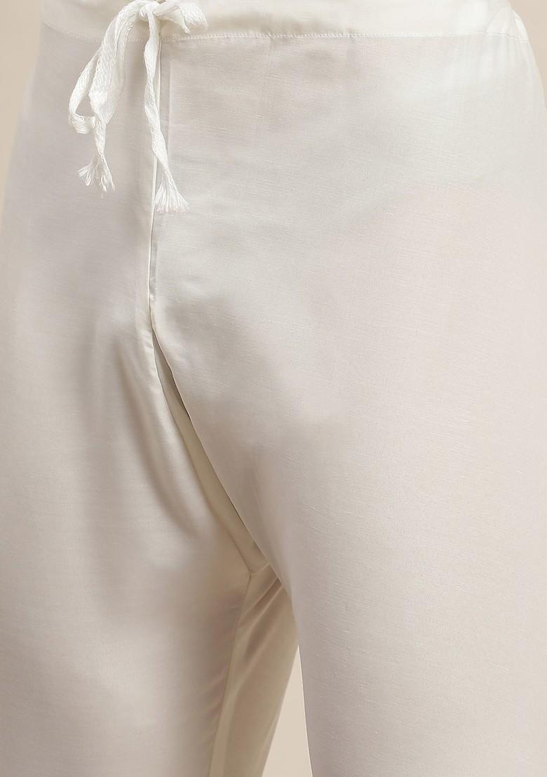 Beige Floral Print Poly Blend Kurta Set For Men