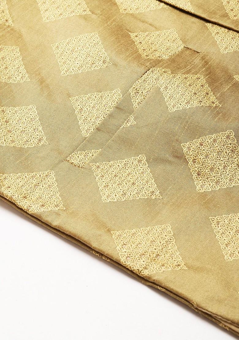 Maroon Ethnic Motifs Poly Blend Kurta Set For Men