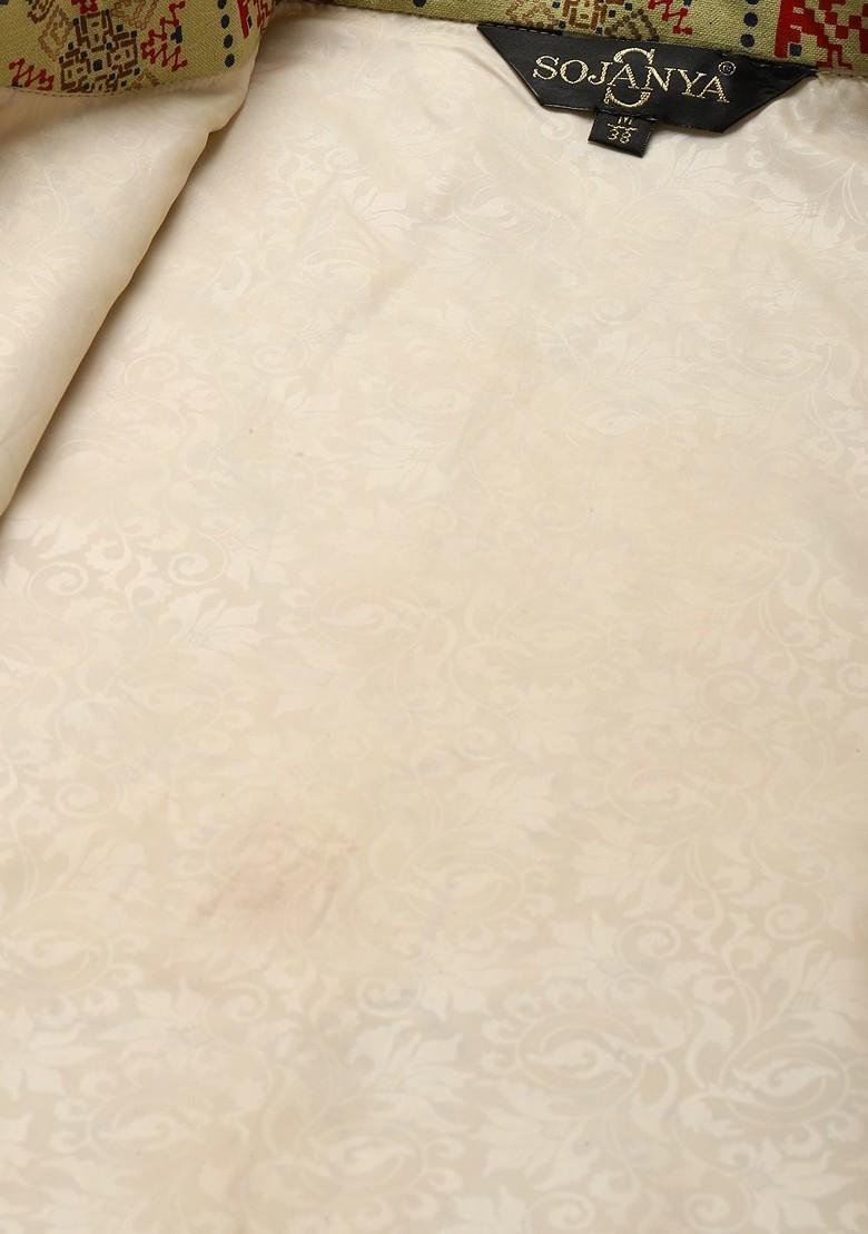 Pink Ethnic Motifs Poly Blend Kurta Set For Men