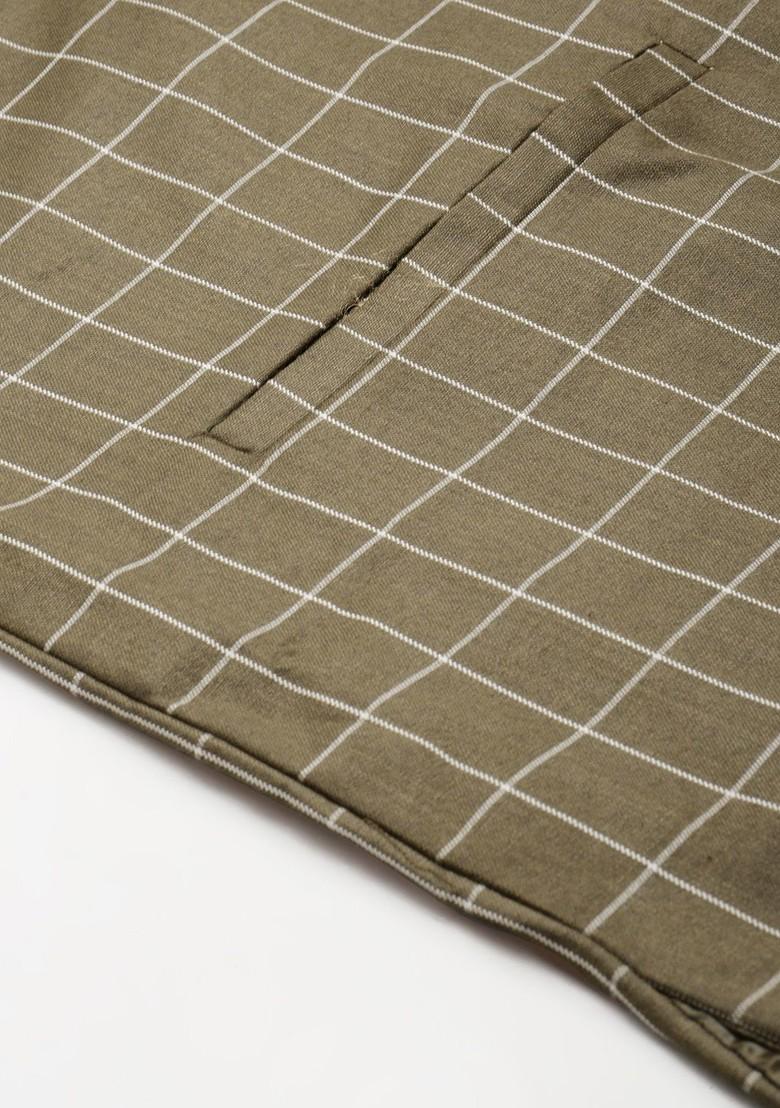 Black Solid Cotton Kurta Set For Men