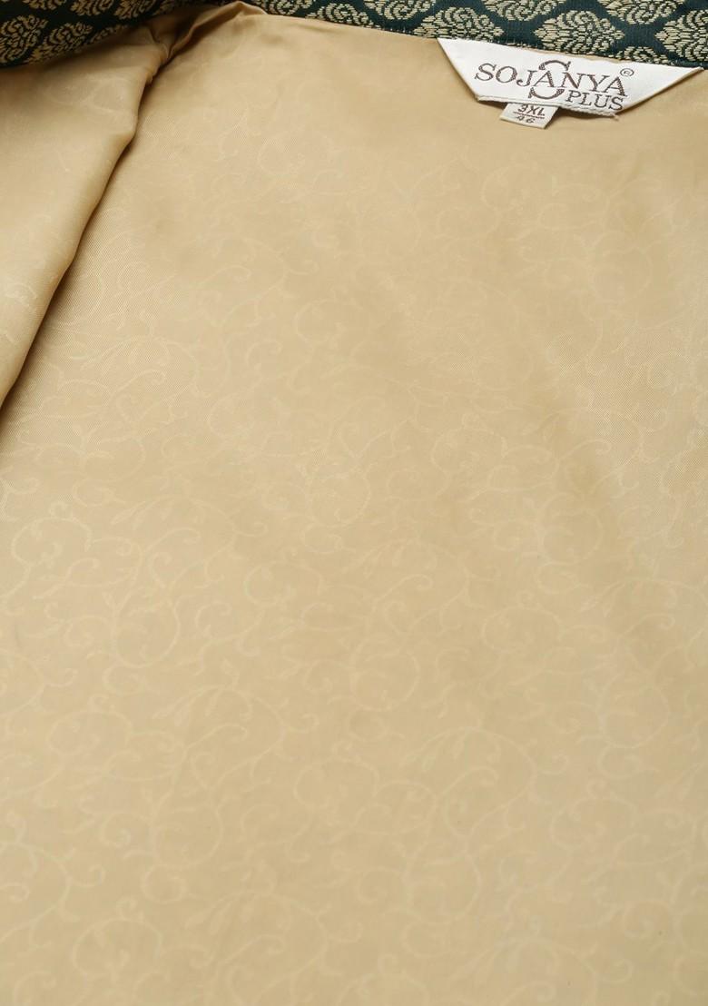 Mustard Solid Cotton Kurta Set For Men