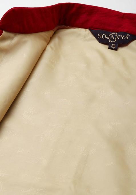 Off White Solid Cotton Kurta Set For Men