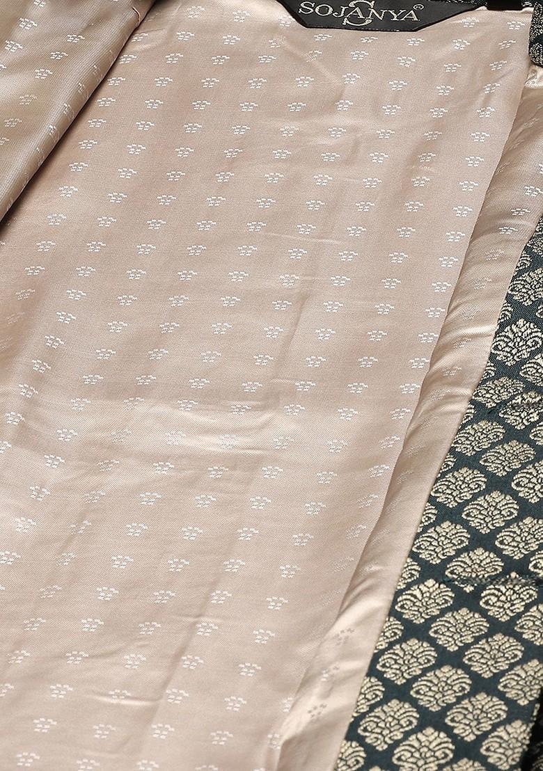 Black Ethnic Motifs Cotton Kurta Set For Men