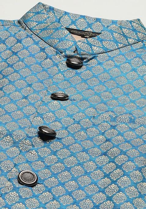 Cream Chikankari Cotton Kurta Set For Men