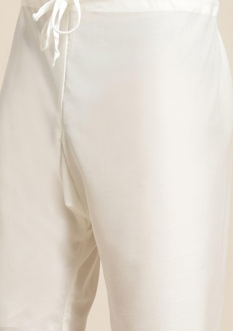 Peach Chikankari Cotton Kurta Set For Men