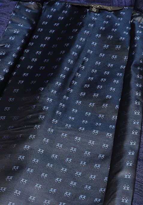 Blue Chikankari Cotton Kurta Set For Men