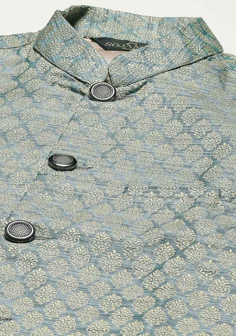 Black Chikankari Cotton Kurta Set For Men