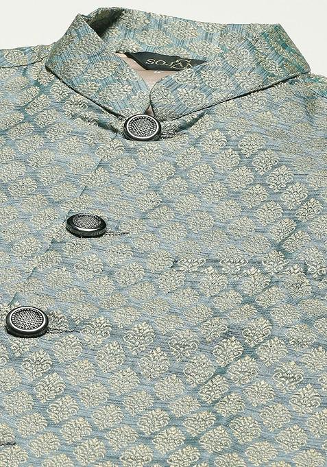 Black Chikankari Cotton Kurta Set For Men