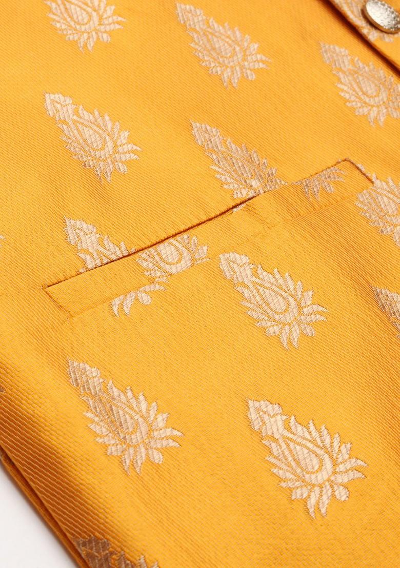 Teal Blue Solid Poly Blend Kurta Set For Men