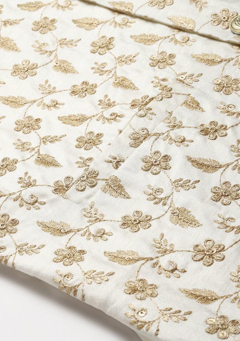 Teal Blue Solid Poly Blend Kurta Set For Men