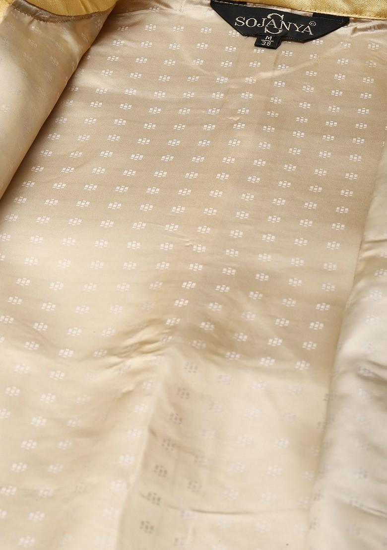 Teal Blue Solid Poly Blend Kurta Set For Men