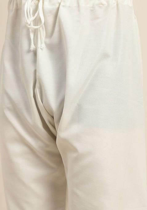 Maroon Ethnic Motifs Poly Blend Kurta Set For Men