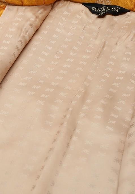 Maroon Ethnic Motifs Poly Blend Kurta Set For Men