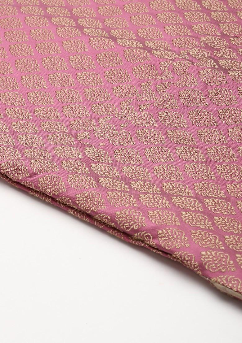 Off White Ethnic Motifs Poly Blend Kurta Set For Men