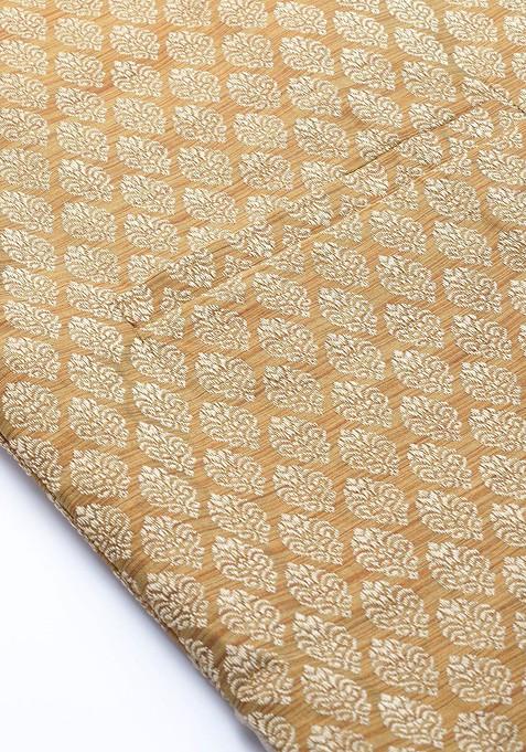 Off White Ethnic Motifs Poly Blend Kurta Set For Men