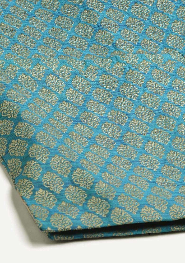 Green Woven Jacquard Kurta Set For Men