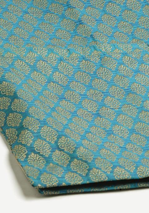 Green Woven Jacquard Kurta Set For Men