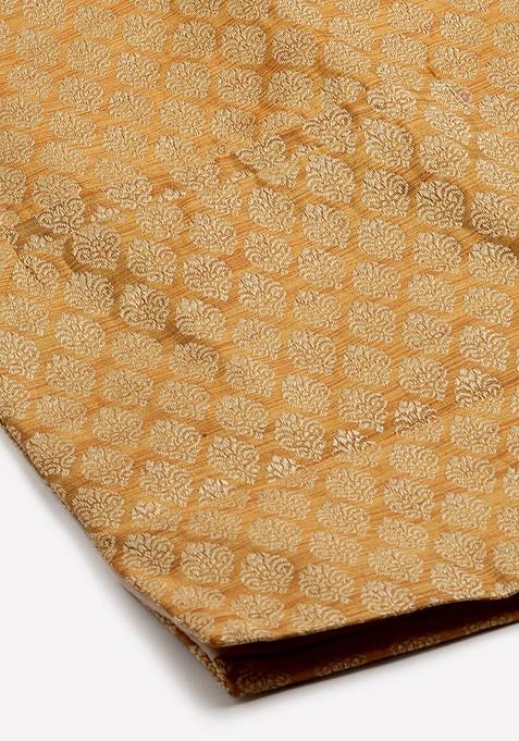 Green Ethnic Motifs Poly Blend Kurta Set For Men