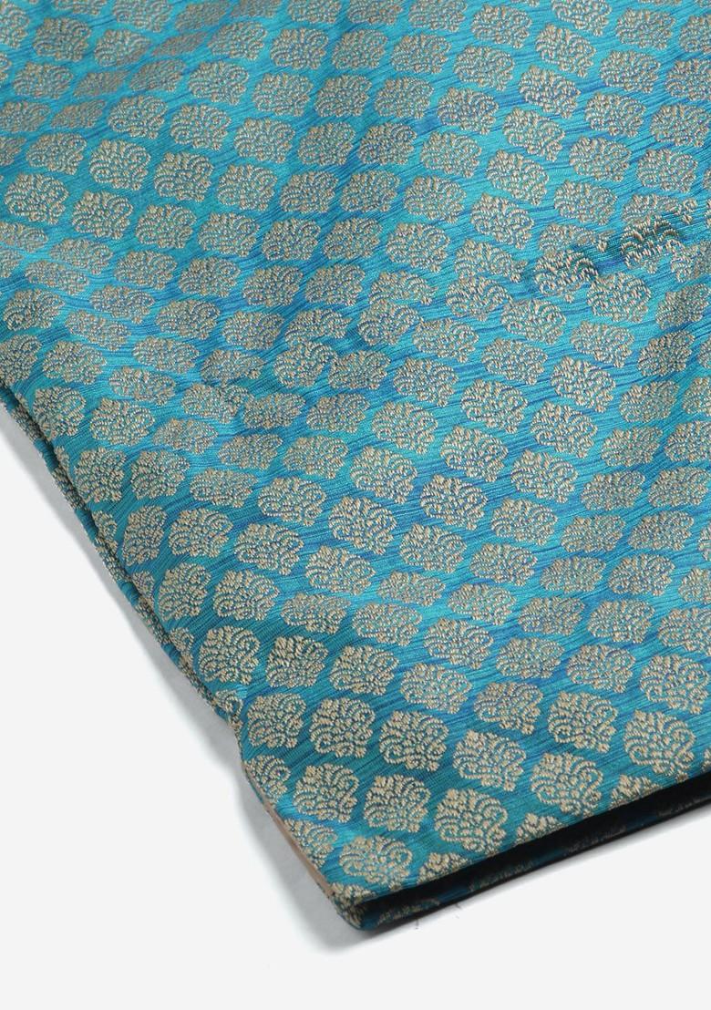 Green Ethnic Motifs Poly Blend Kurta Set For Men