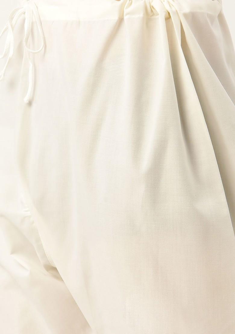 Orange Ethnic Motifs Poly Blend Kurta Set For Men