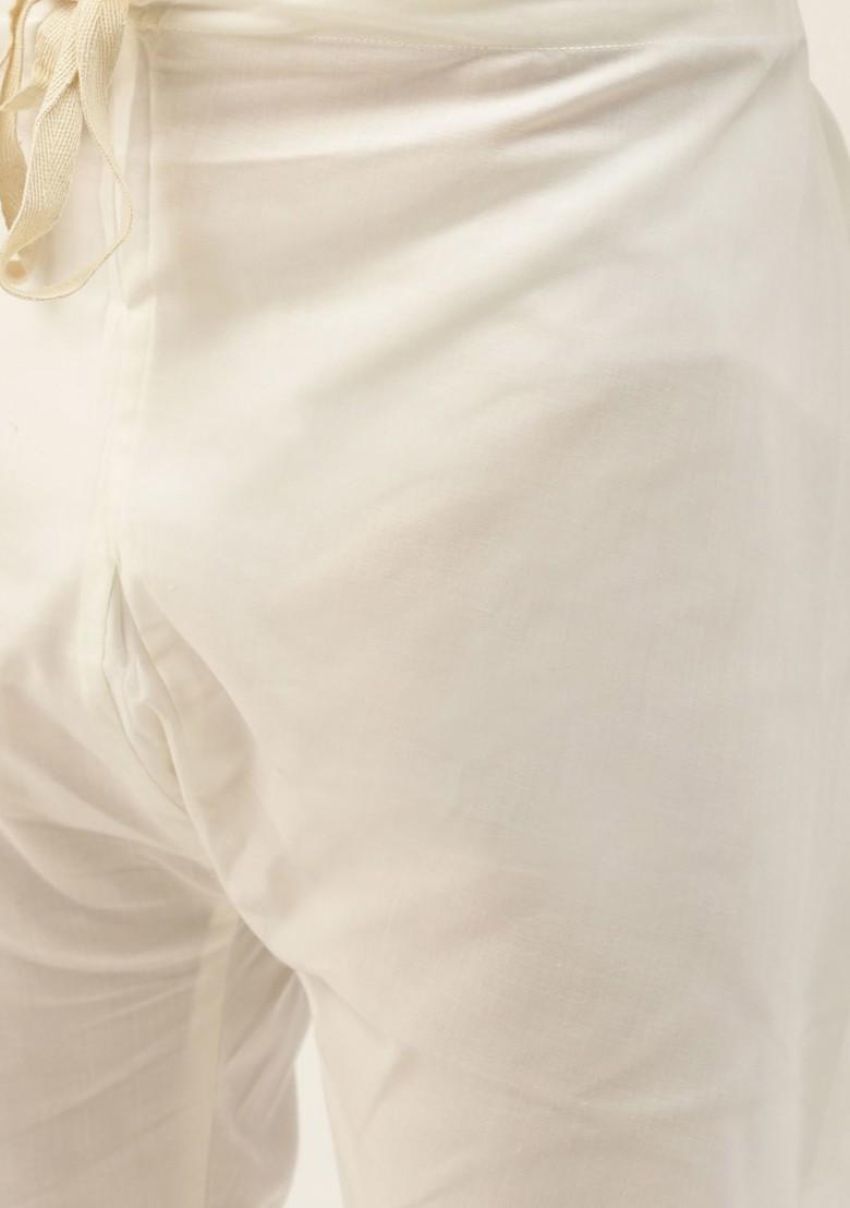 Green Thread Work Poly Blend Kurta Set For Men