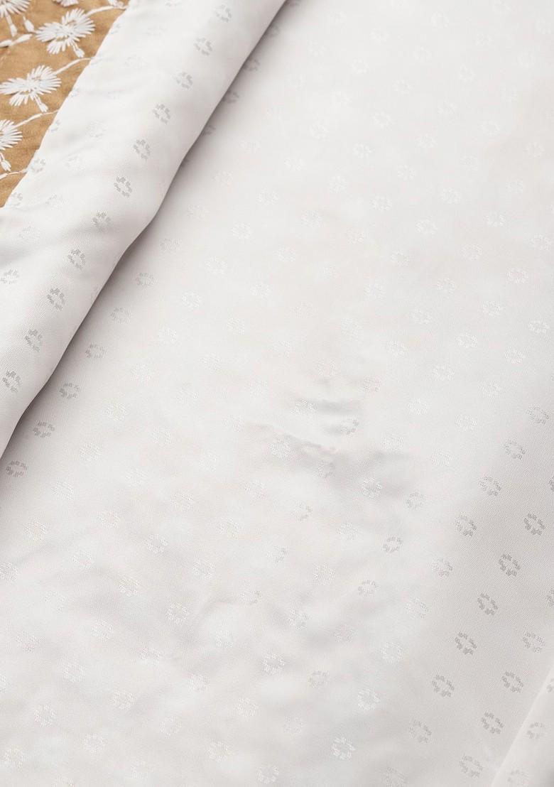 Grey Embroidered Poly Blend Kurta Set For Men