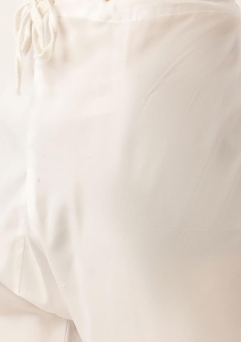 Teal Blue Woven Poly Blend Kurta Set For Men