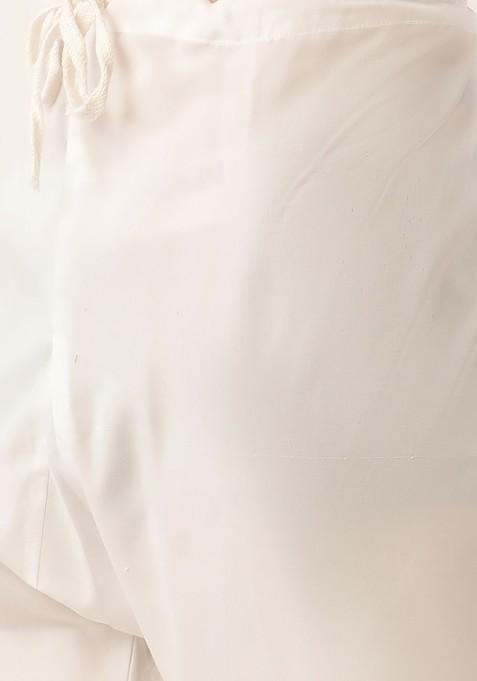 Teal Blue Woven Poly Blend Kurta Set For Men