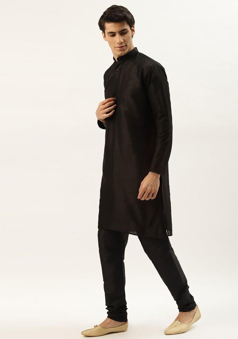 Green Ethnic Motifs Jacquard Kurta Set For Men
