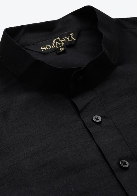 Green Ethnic Motifs Jacquard Kurta Set For Men