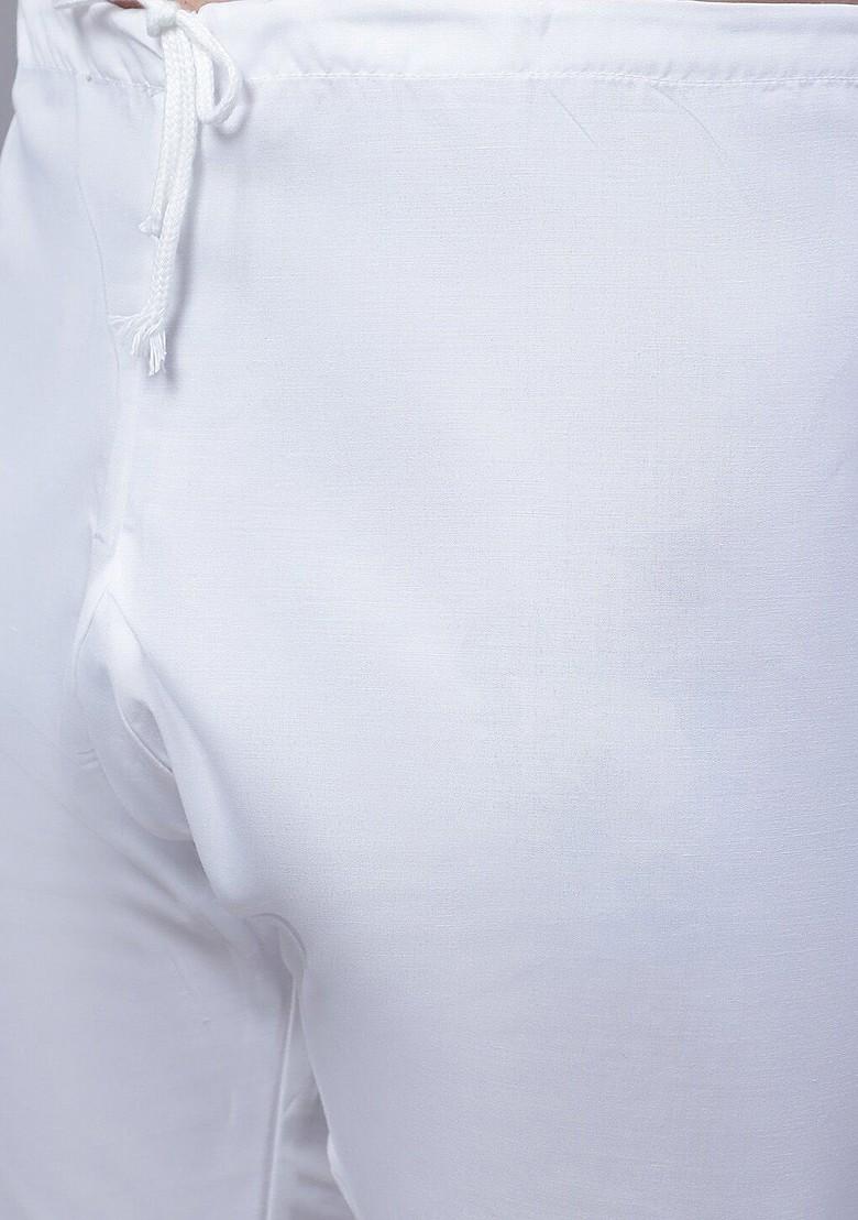 Teal Blue Embroidered Cotton Kurta Set For Men