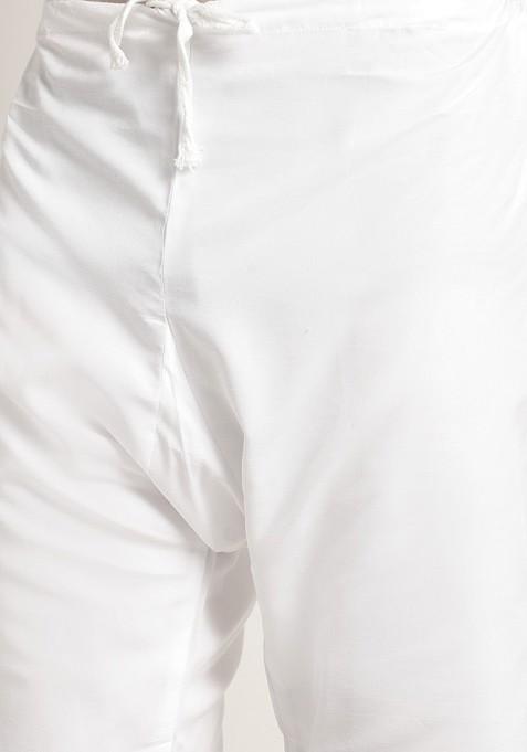 Mustard Ethnic Motifs Cotton Kurta Set For Men